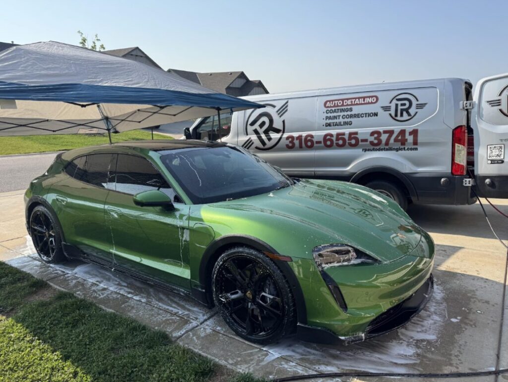 green car washed